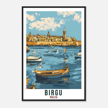 Birgu Travel Print Malta Wall Art Wall Hanging Home Living Décor Birgu Gift Art Lovers Gift Malta Artwork Gift Birgu Malta Travel Poster