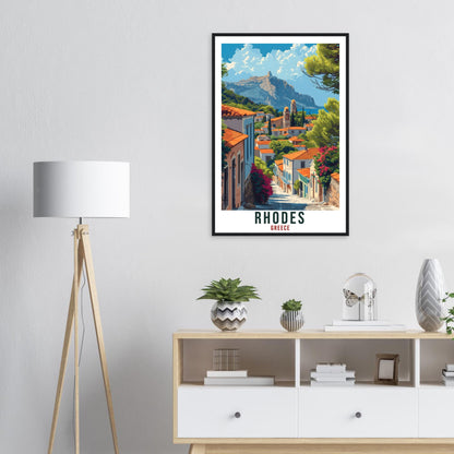 Rhodes Travel Print Greece Home Decoration Rhodes Greek Island Wall Art Gift Wall Hanging Art Lover Greece Artwork Rhodes Travel Poster