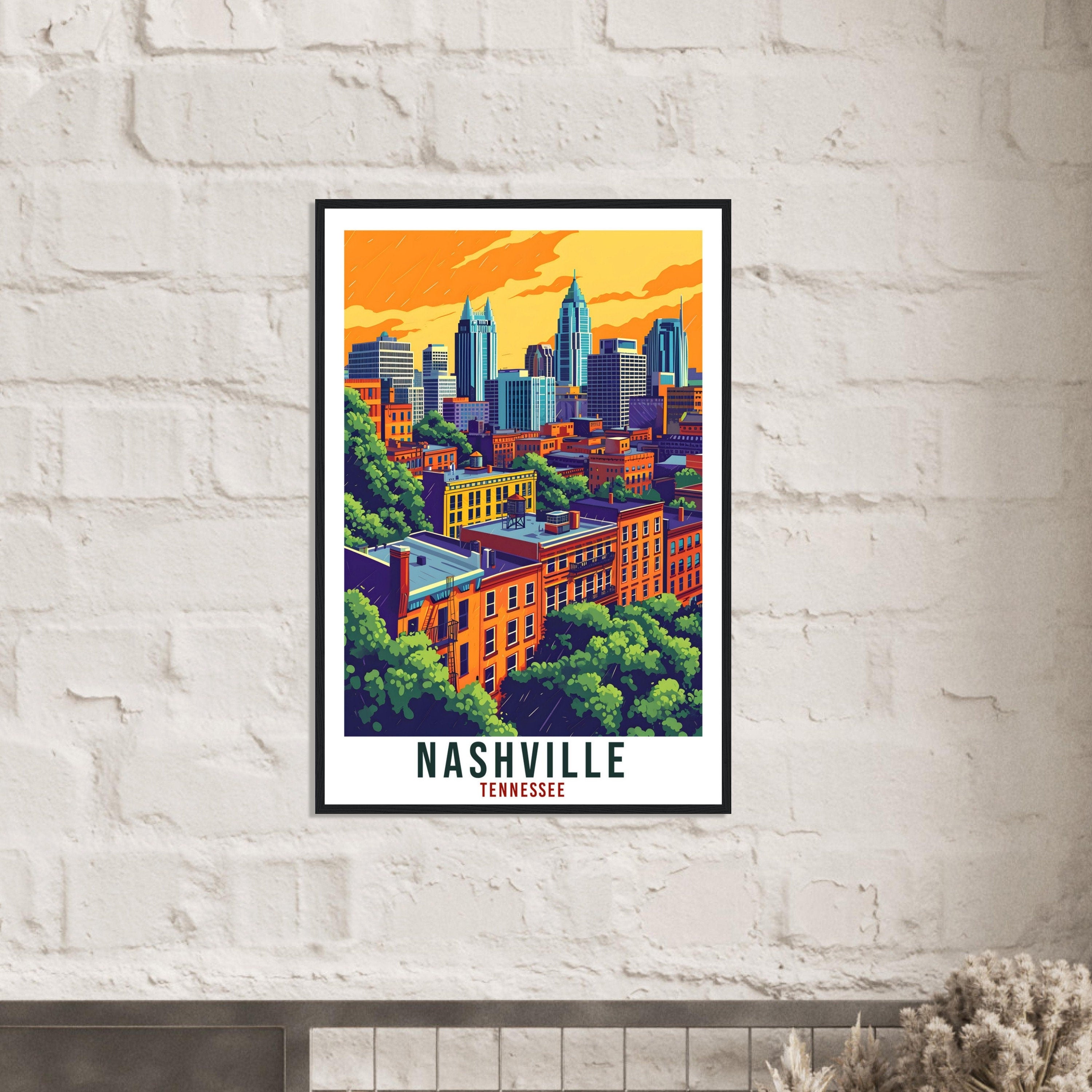 Nashville Travel Print Tennessee Home Decoration USA City Wall Art Gift Wall Hanging Art Lover Tennessee Artwork Nashville Travel Poster