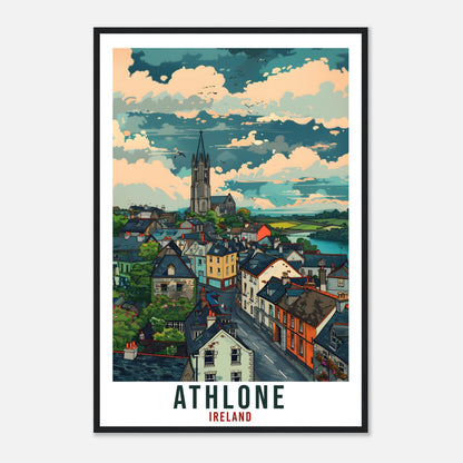 Athlone Travel Print Ireland Wall Art Wall Hanging Home Living Décor Athlone Gift Art Lovers Gift Irish Artwork Gift Ireland Travel Poster