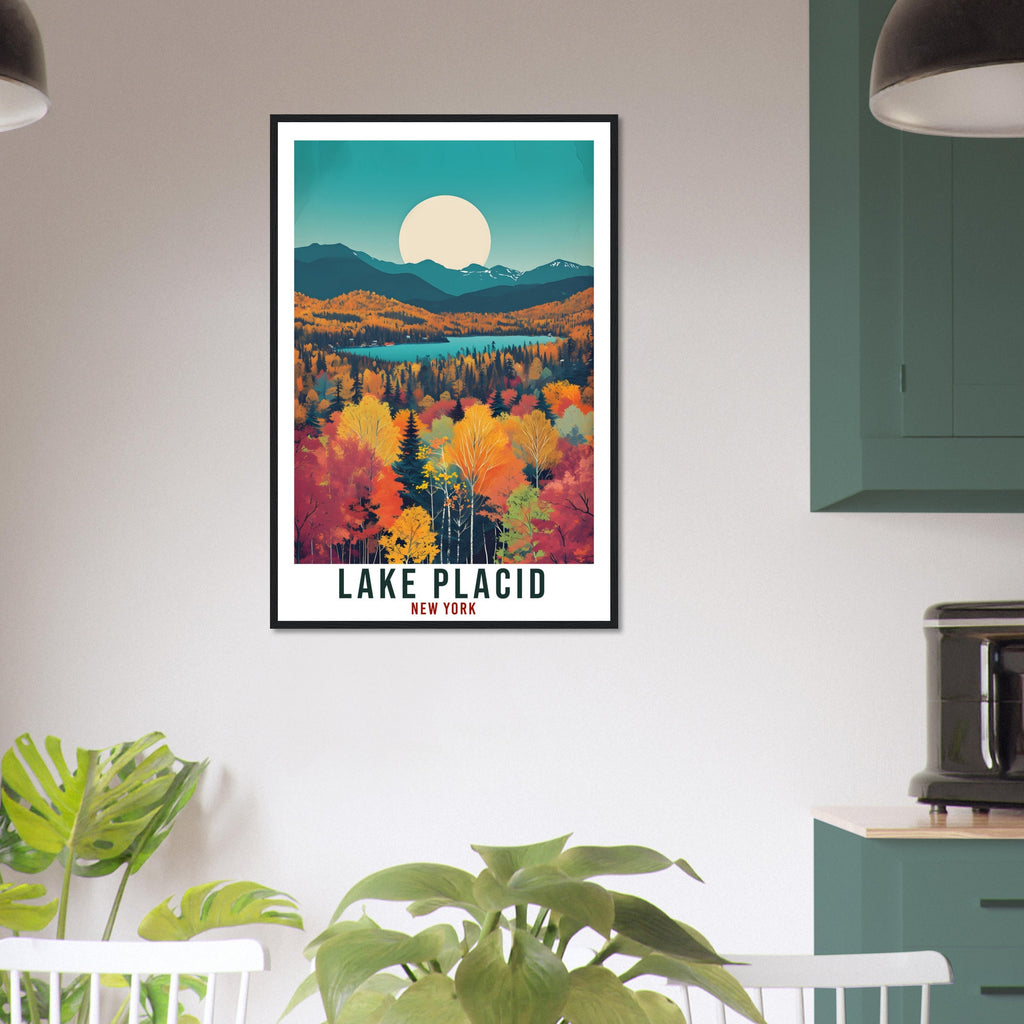 Lake Placid Travel Print New York Home Decoration USA City Wall Art Gift Wall Hanging Art Lover New York Artwork Lake Placid Travel Poster