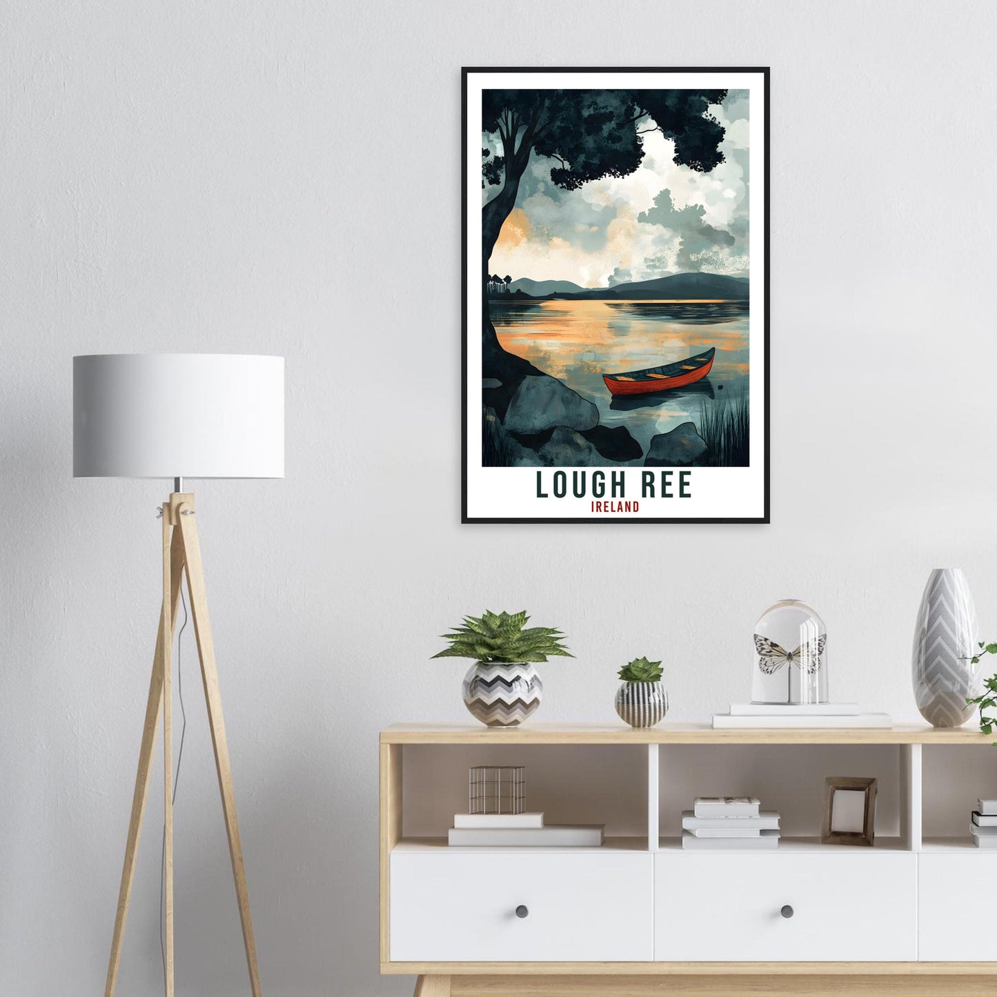 Lough Ree Travel Print Ireland Home Decor Lough Ree Wall Art Gift Wall Hanging Art Lover Lough Ree Irish Artwork Travel Poster Ireland Art