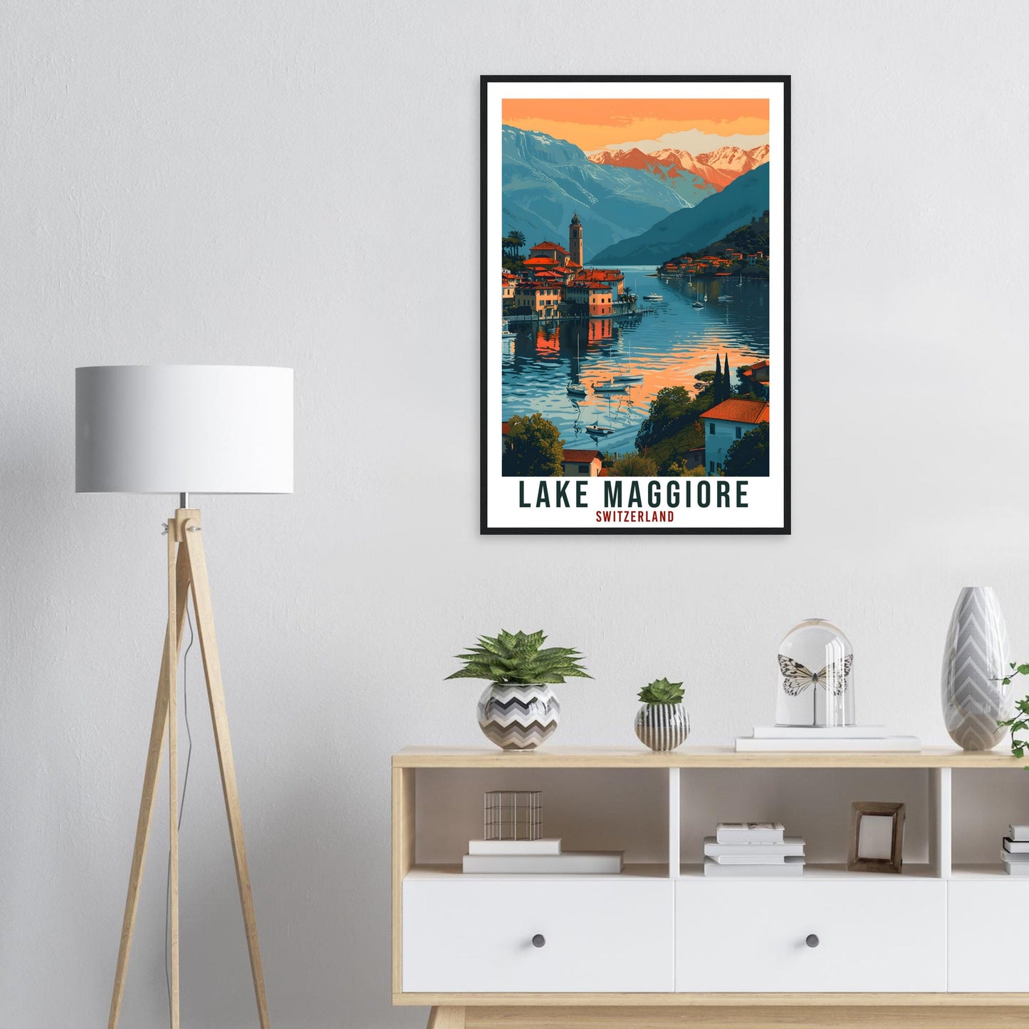 Lake Maggiore Travel Print Swiss Wall Art Wall Hanging Home Décor Lake Maggiore Gift Art Lovers Switzerland Artwork Gift Swiss Travel Poster