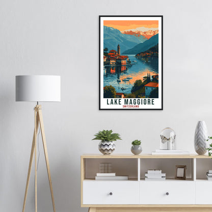 Lake Maggiore Travel Print Swiss Wall Art Wall Hanging Home Décor Lake Maggiore Gift Art Lovers Switzerland Artwork Gift Swiss Travel Poster