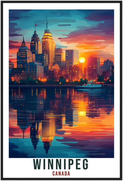 Winnipeg Travel Print Canada Home Decor Winnipeg Wall Art Gift Wall Hanging Art Lover Winnipeg Canadian Artwork Travel Poster Manitoba Art