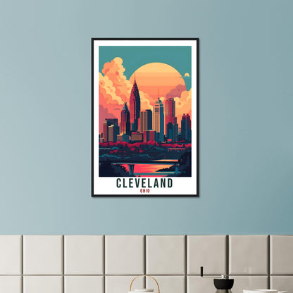 Cleveland Travel Print Ohio Home Decoration USA City Wall Art Gift Wall Hanging Art Lover Ohio Artwork Cleveland Travel Poster