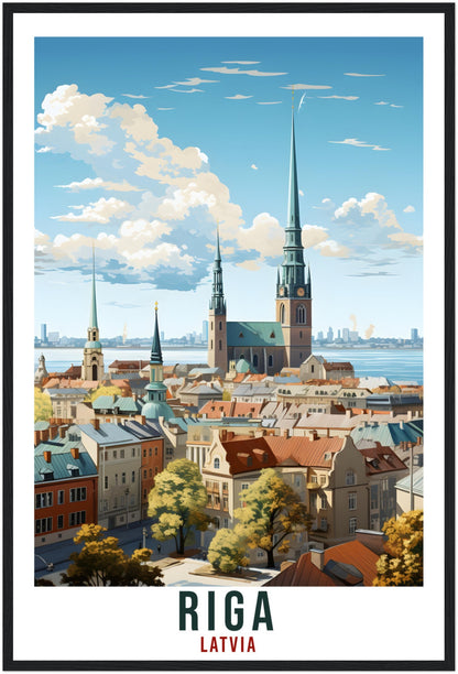 Riga Print Latvian Travel Wall Art Riga City Wall Hanging Home Décor Riga Gift Art Lovers Latvia Artwork Gift Print Riga Landmark Poster