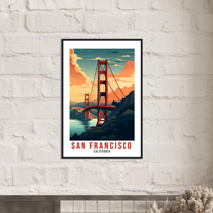 San Francisco Golden Gate Travel Print Wall Art San Francisco Sunset Wall Hanging Travel Poster San Fran USA Home Decor United States Travel