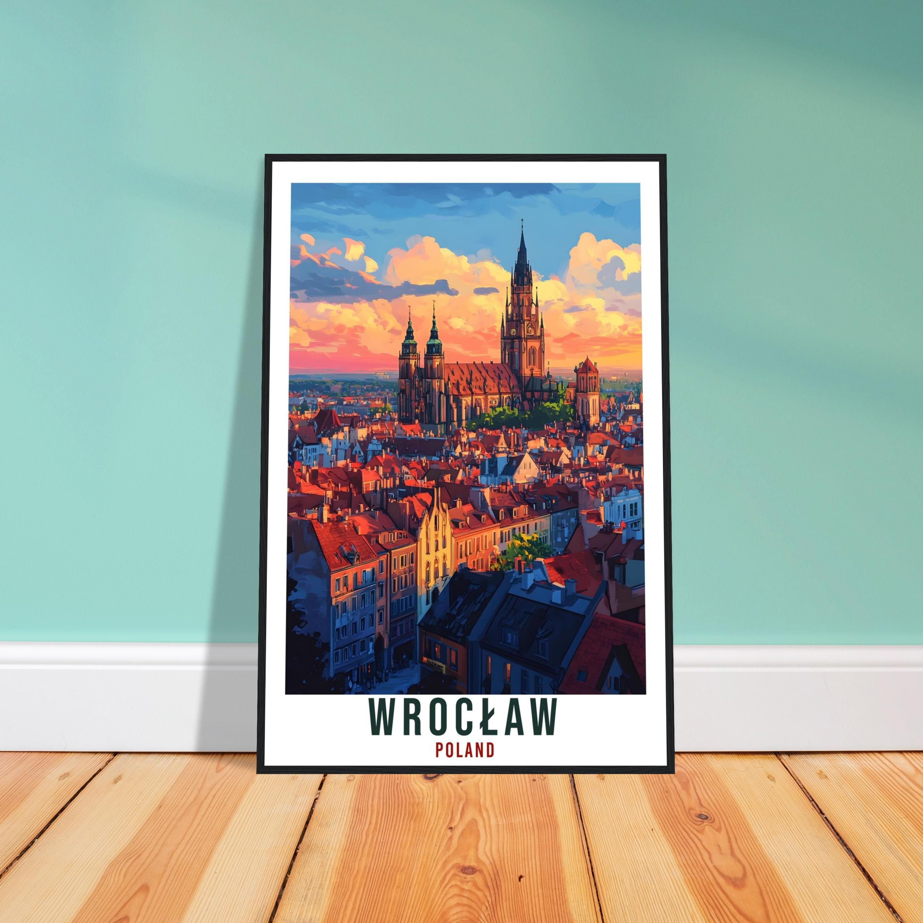Wrocław Travel Print Poland Home Decor Wrocław Wall Art Gift Wall Hanging Art Lover Wrocław Polish Artwork Travel Poster Poland Travel Art