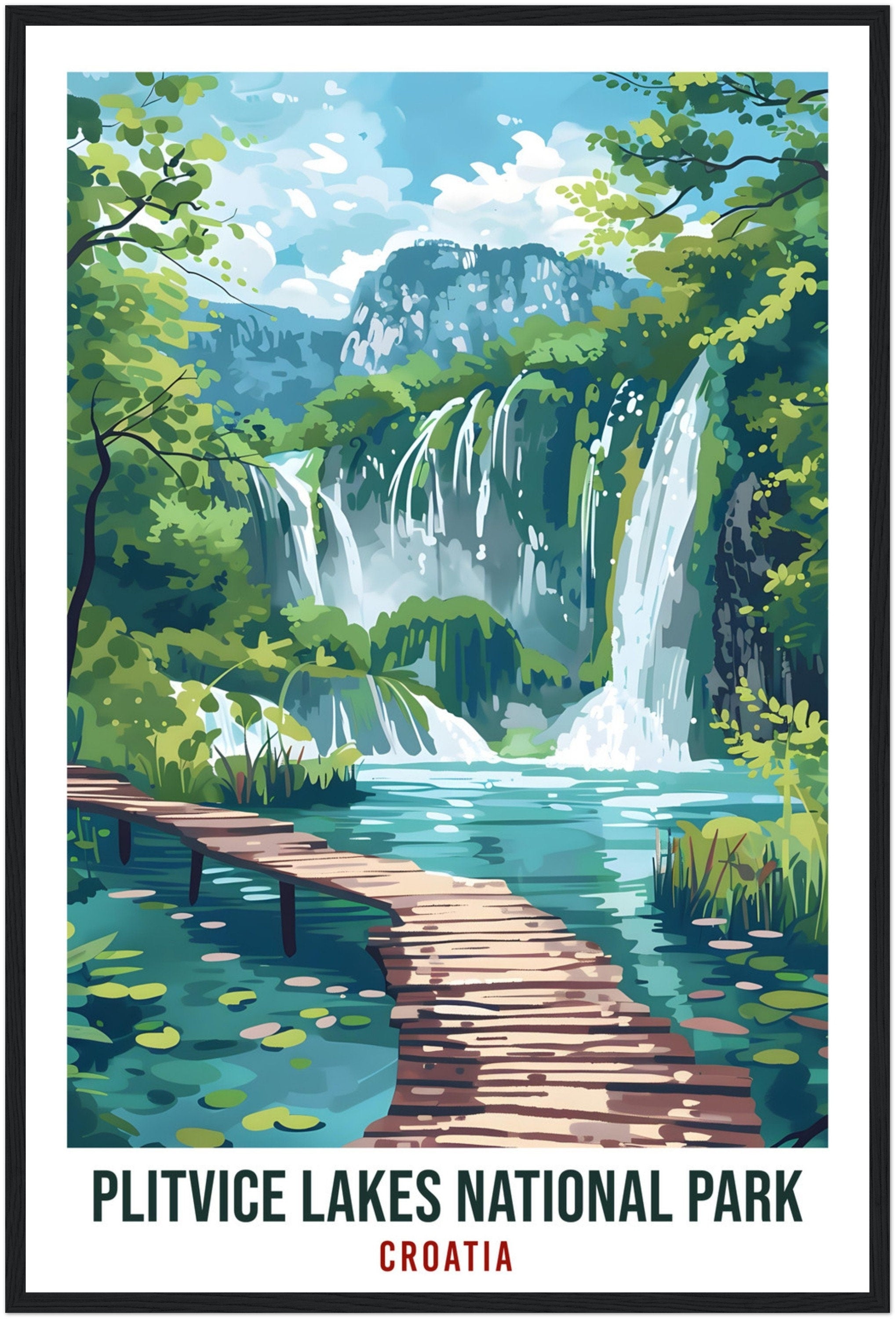 Plitvice Lakes National Park Travel Print Croatia Wall Art Wall Hanging Home Décor Plitvice Lake Gift Croatian Artwork Croatia Travel Poster
