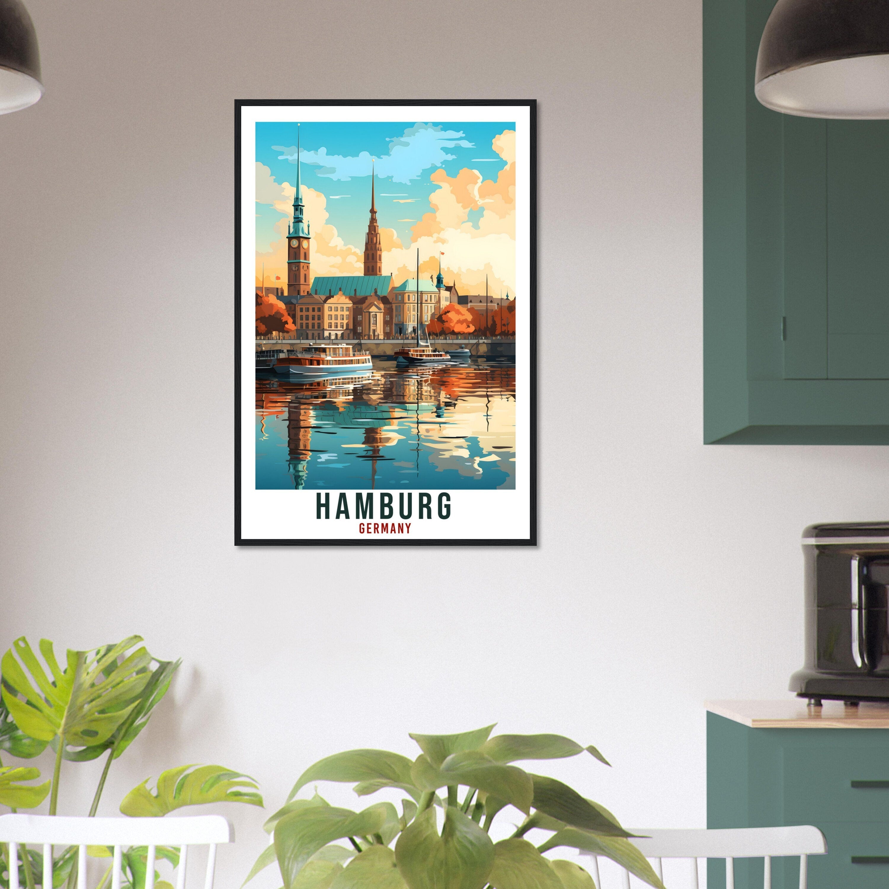 Hamburg Travel Print Germany Home Decoration Hamburg German City Wall Art Gift Wall Hanging Art Lover Germany Artwork Hamburg Travel Poster