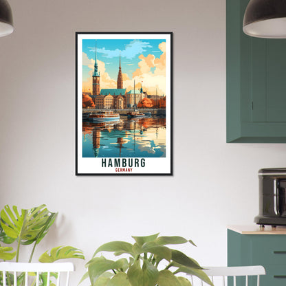 Hamburg Travel Print Germany Home Decoration Hamburg German City Wall Art Gift Wall Hanging Art Lover Germany Artwork Hamburg Travel Poster