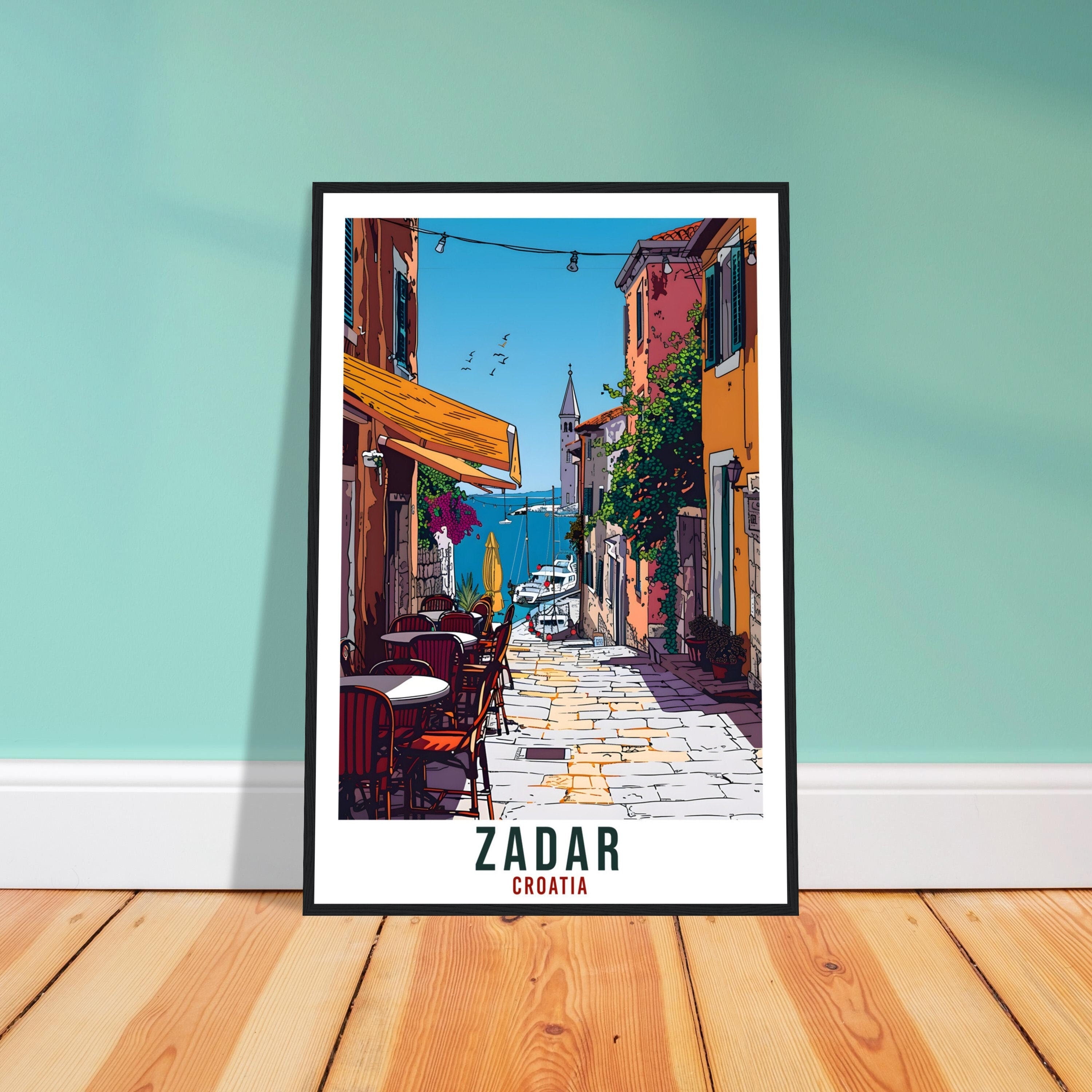 Zadar Travel Print Croatia Wall Art Wall Hanging Home Décor Zadar Gift Croatian Landmark Artwork Gift Zadar Croatia Holiday Travel Poster