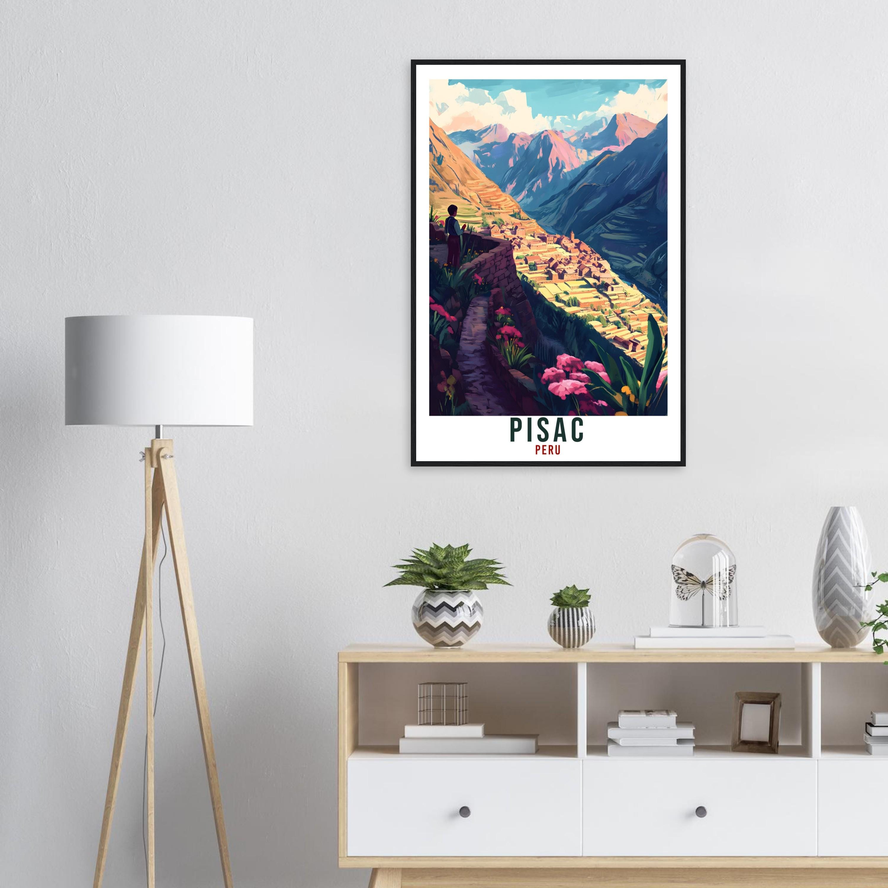Pisac Travel Print Peru Home Decor Pisac Wall Art Gift Wall Hanging Art Lover Pisac Peruvian Artwork Travel Poster Travel Art Travel Gift