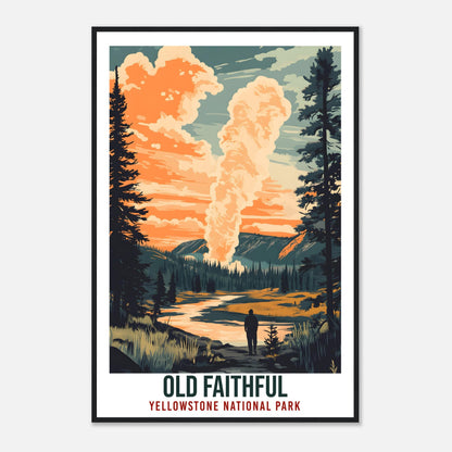 Old Faithful Yellowstone National Park USA Travel Print Wall Art Wall Hanging Décor Old Faithful Gift Travel Art USA Artwork Travel Poster