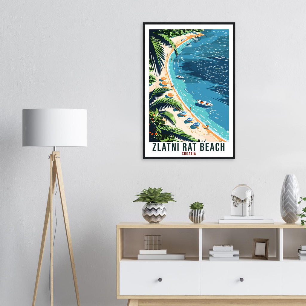 Zlatni Rat Beach Travel Print Croatia Wall Art Wall Hanging Décor Zlatni Rat Gift Croatia Landmark Artwork Croatia Holiday Travel Poster