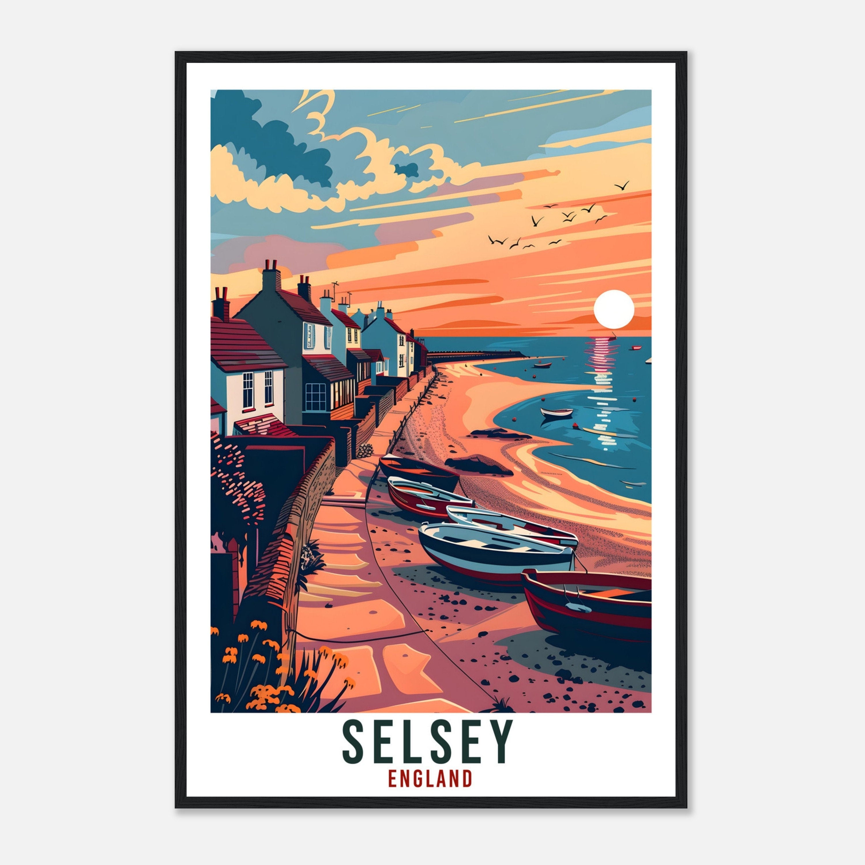 Selsey Travel Print Wall Art Selsey Wall Hanging Home Living Décor Selsey Gift Art Lovers Gift UK Artwork Gift Print England Travel Poster