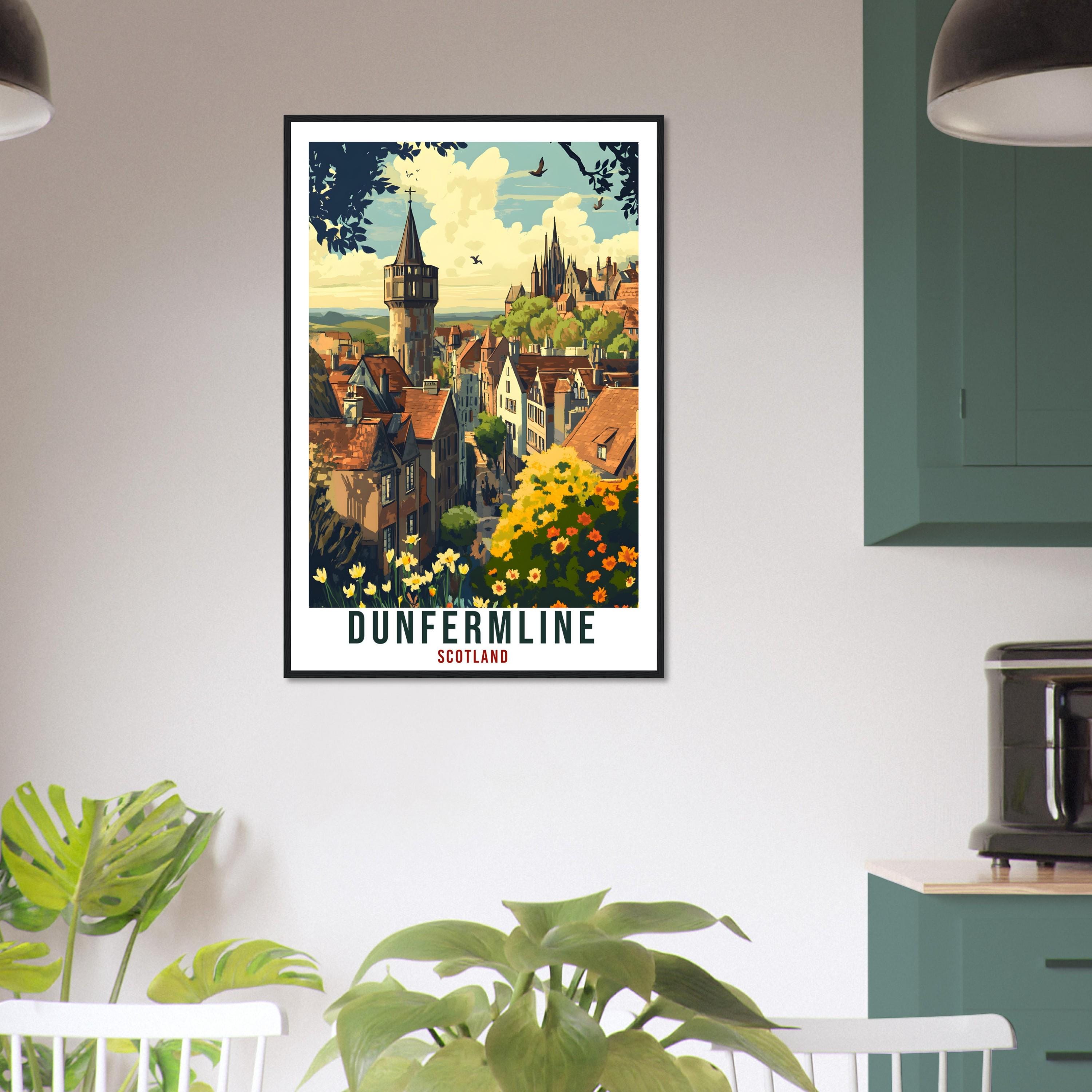 Dunfermline Travel Print Scotland Decor Dunfermline Wall Art Wall Hanging Art Lover Scotland Artwork Travel Poster Dunfermline Travel Art