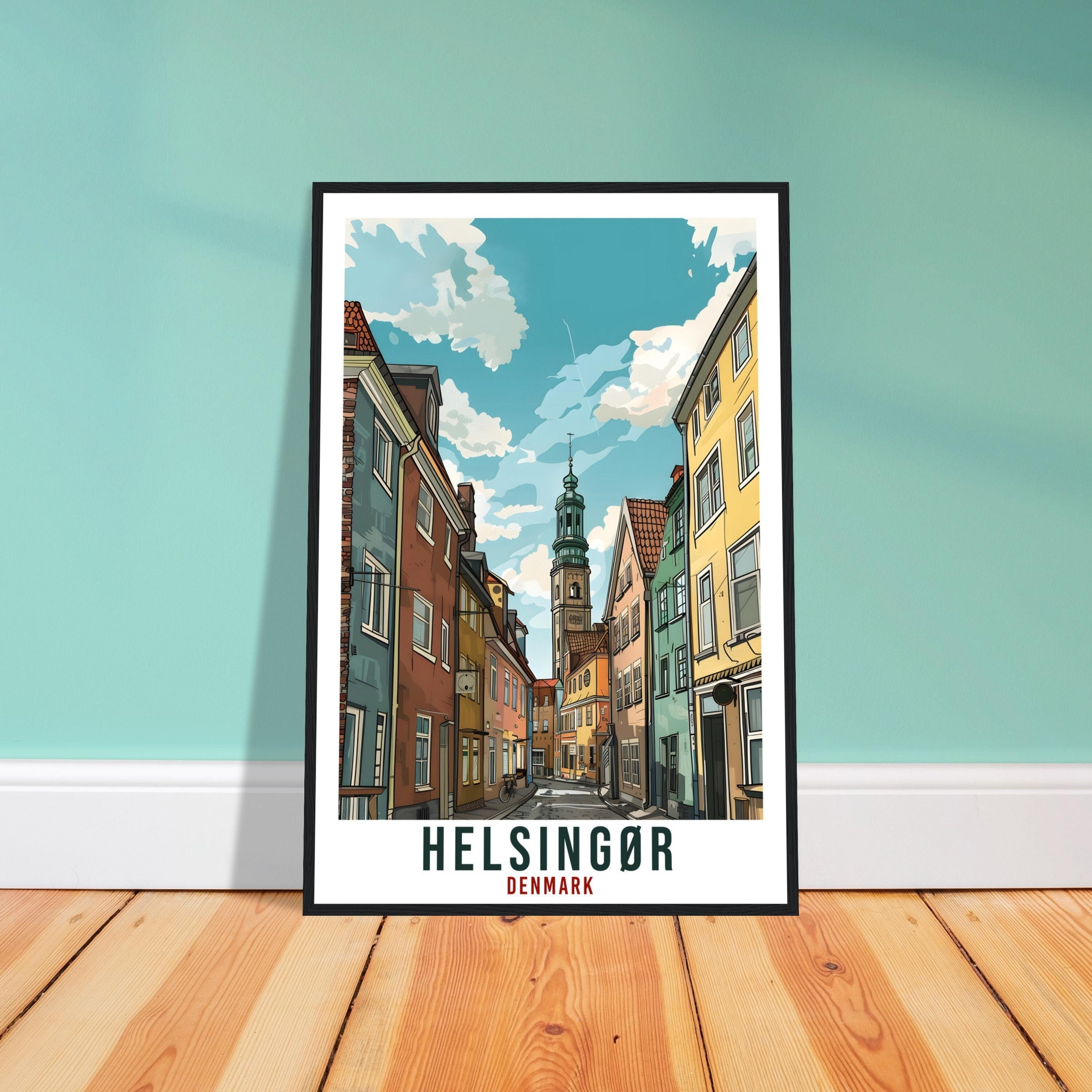 Helsingør Travel Print Denmark Wall Art Helsingør Wall Hanging Home Décor Helsingør Art Gift Denmark Artwork Gift Danish Travel Poster