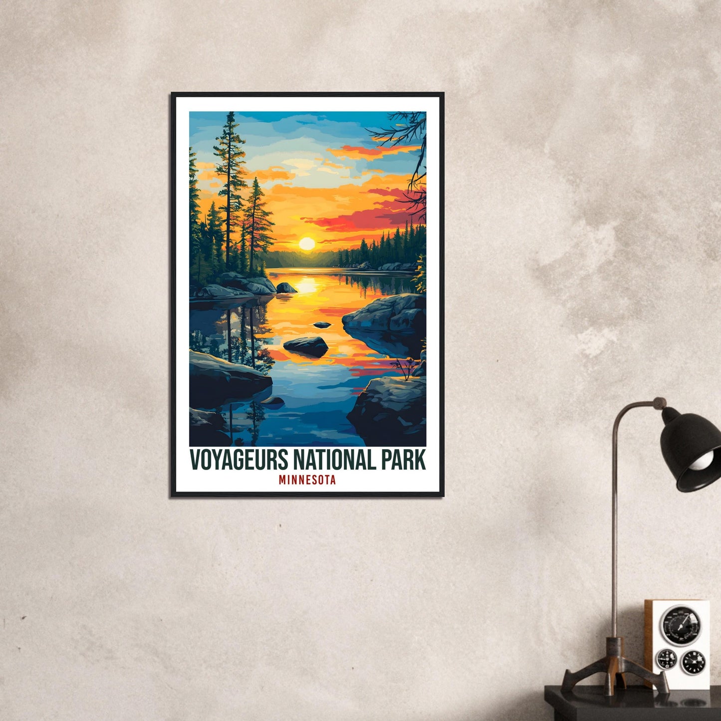 Voyageurs National Park Minnesota USA Travel Print Wall Art Wall Hanging Home Décor Voyageurs Gift Travel Art USA  Artwork Travel Poster