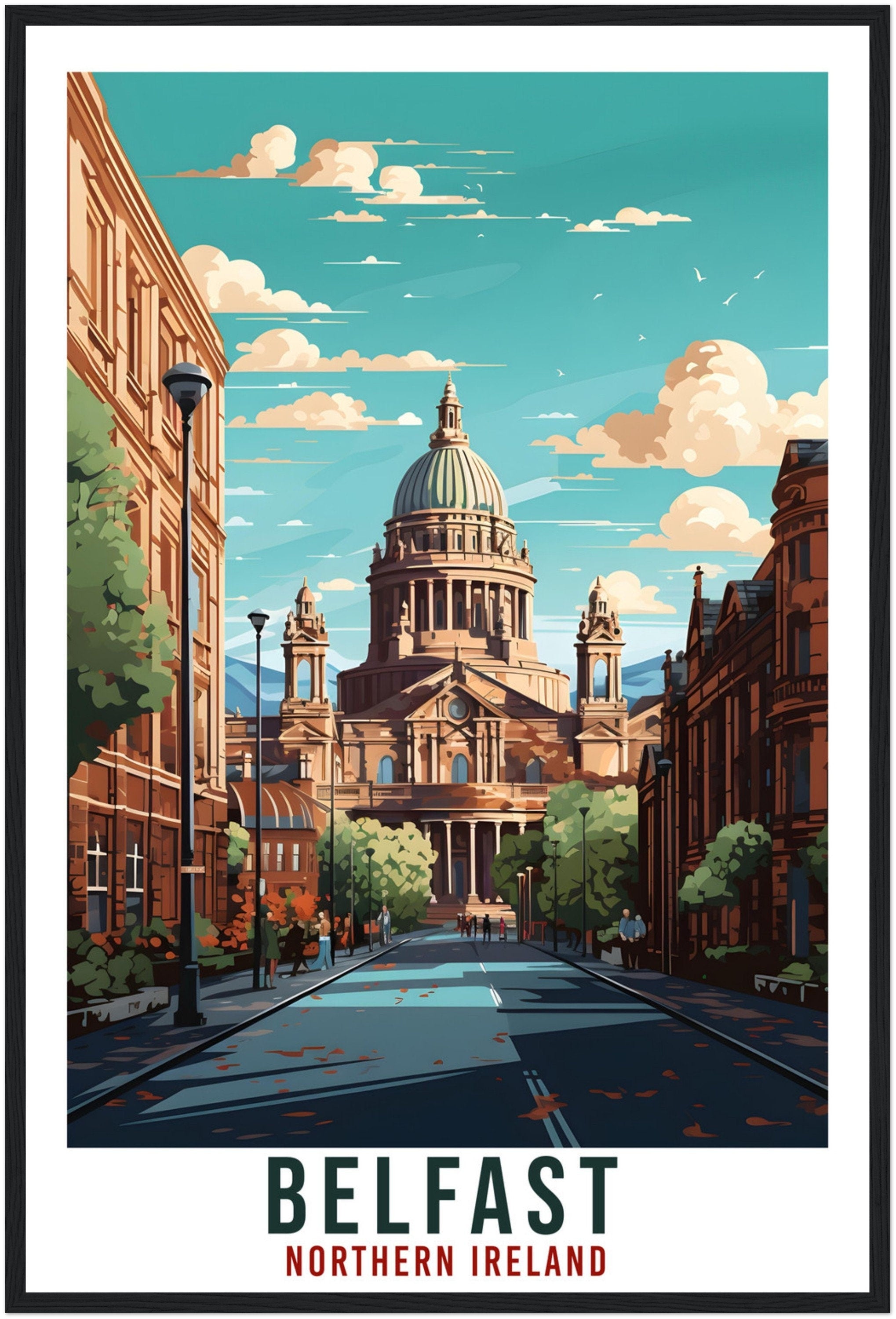 Belfast Travel Print Northern Ireland Home Decoration Belfast City Wall Art Gift Wall Hanging Art Lover Irish Artwork Ireland Travel Poster