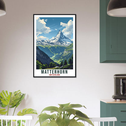 Matterhorn Travel Print Swiss Wall Art Wall Hanging Home Living Décor Matterhorn Gift Art Lover Switzerland Artwork Gift Swiss Travel Poster