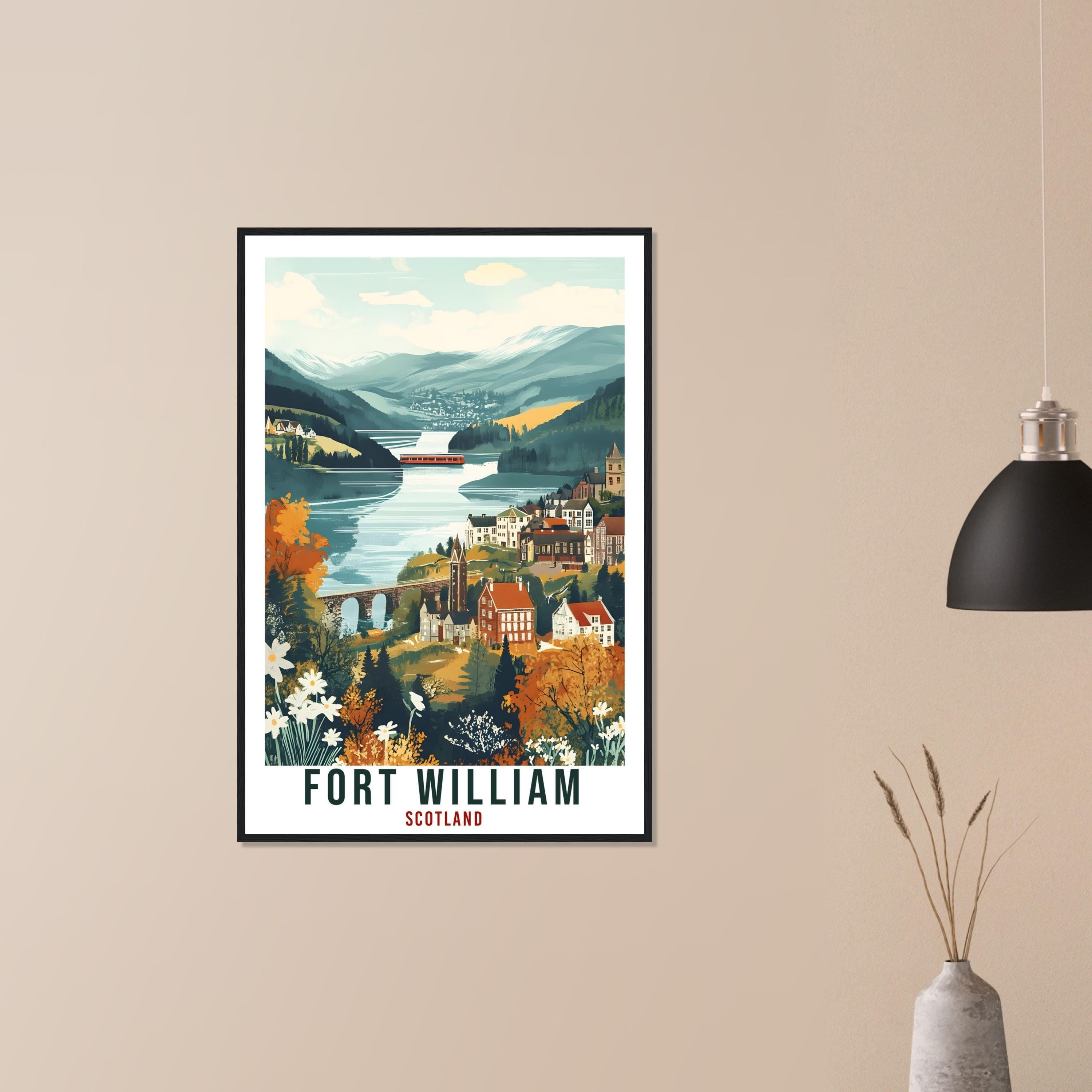 Fort William Travel Print Scotland Home Decor Fort William Wall Art Wall Hanging Art Lover Scotland Artwork Travel Poster Fort William Art
