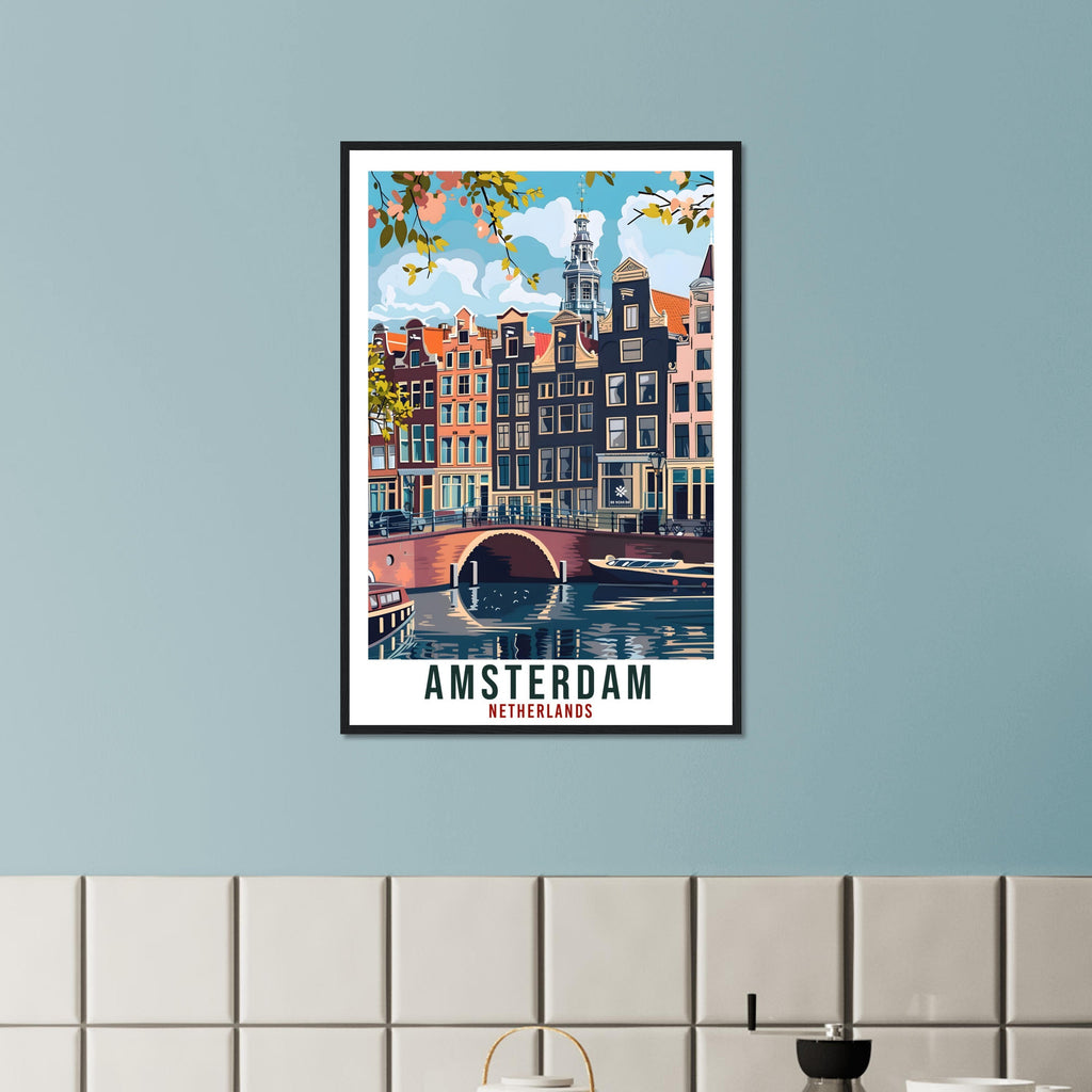 Amsterdam Travel Print Holland Wall Art Wall Hanging Home Décor Amsterdam Gift Art Lovers Dutch Artwork Gift The Netherlands Travel Poster