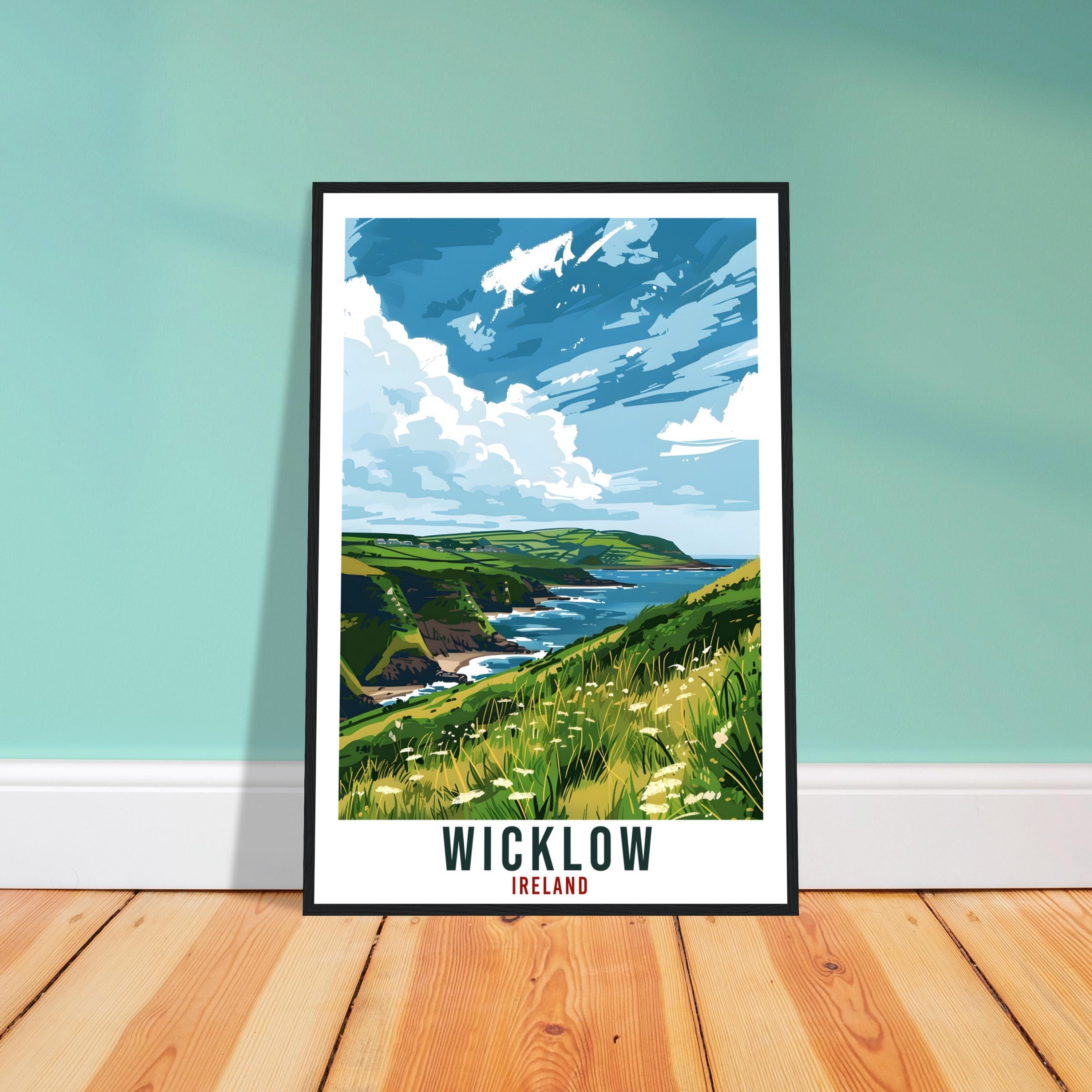 Wicklow Travel Poster Ireland Wall Art Wall Hanging Home Living Décor Wicklow Gift Art Lovers Gift Irish Artwork Gift Ireland Travel Print