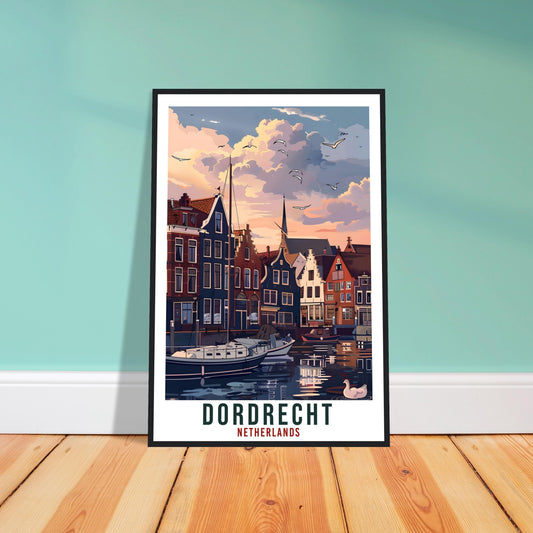 Dordrecht Travel Print Holland Wall Art Wall Hanging Home Décor Dordrecht Art Lovers Gift Dutch Artwork Gift The Netherlands Travel Poster