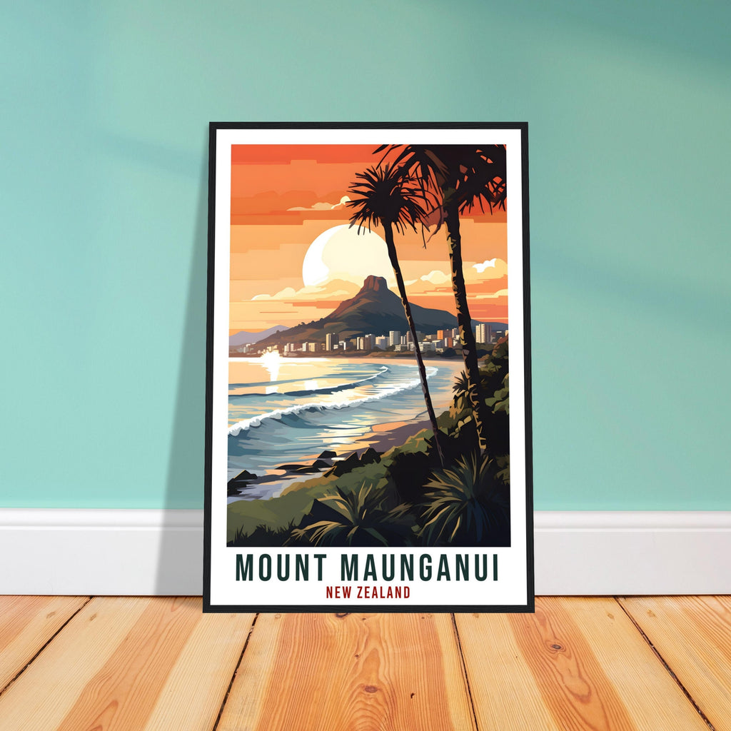 Mount Maunganui Travel Print Wall Art Maunganui New Zealand Wall Hanging Home Décor Mount Maunganui Gift Art Lover New Zealand Travel Poster