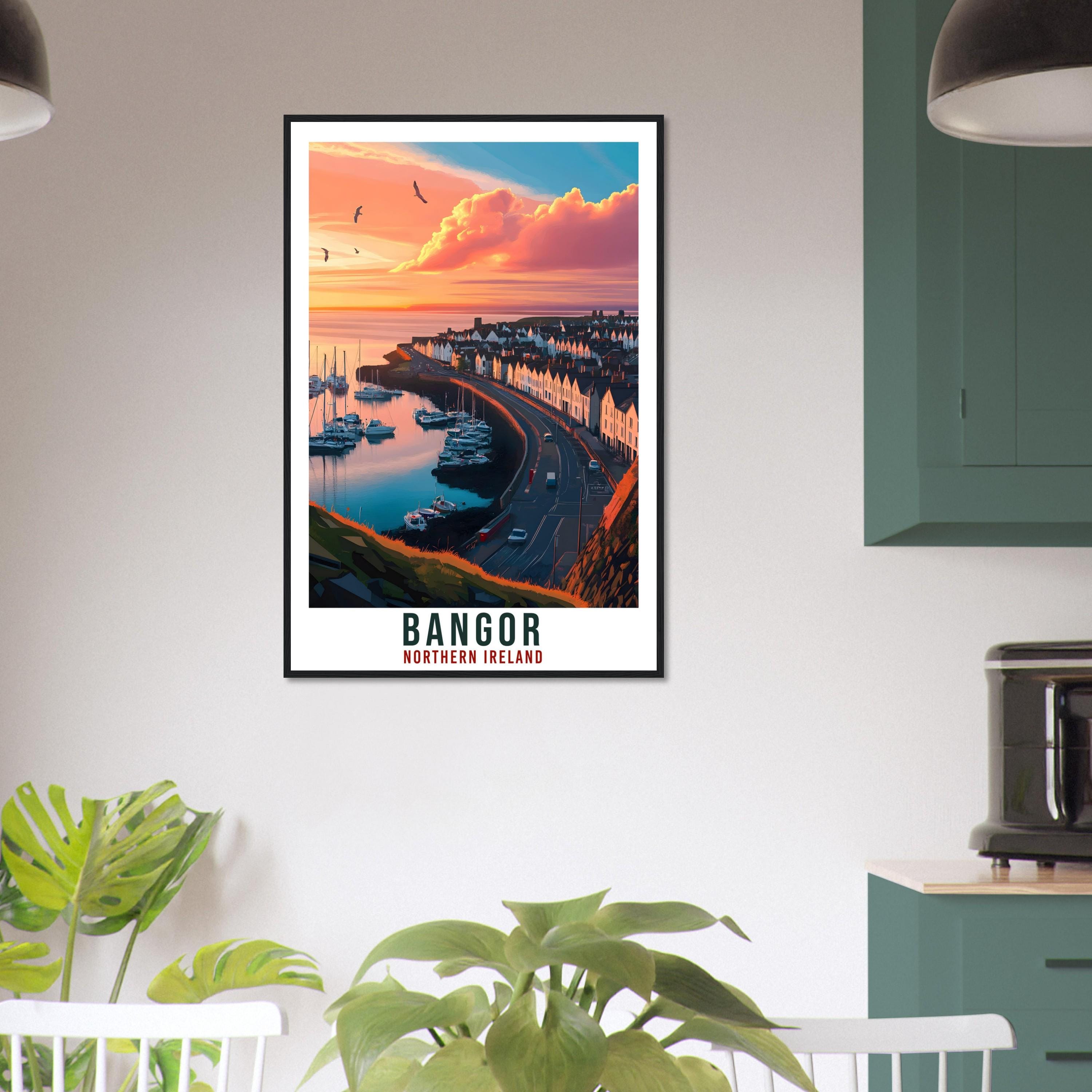 Bangor Travel Print Northern Ireland Home Decor Co Down Wall Art Wall Hanging Art Lover Irish Artwork Travel Poster Bangor Ireland Travel