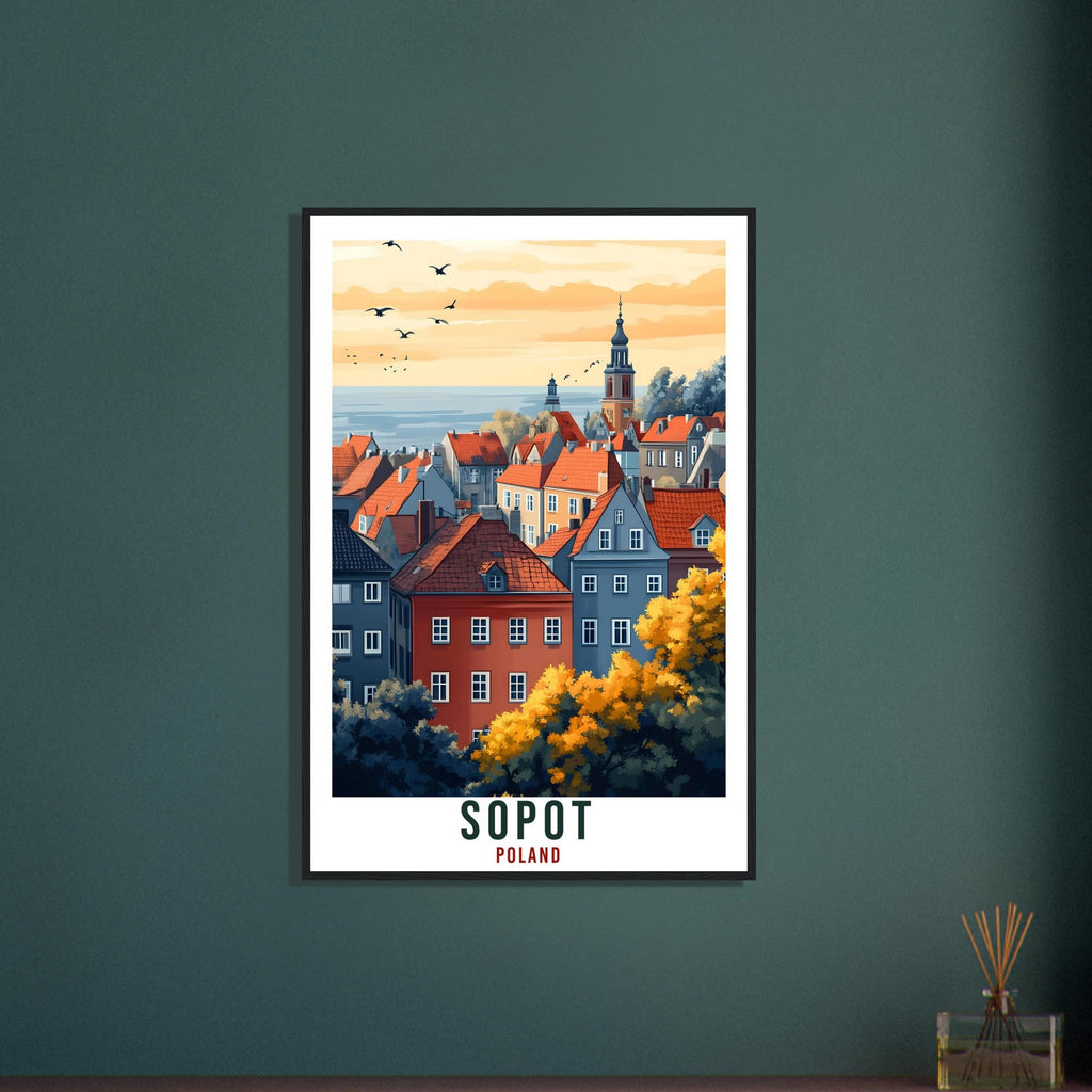 Sopot Travel Print Poland Home Decor Sopot Wall Art Gift Wall Hanging Art Lover Sopot Polish Artwork Travel Poster Poland Travel Artwork
