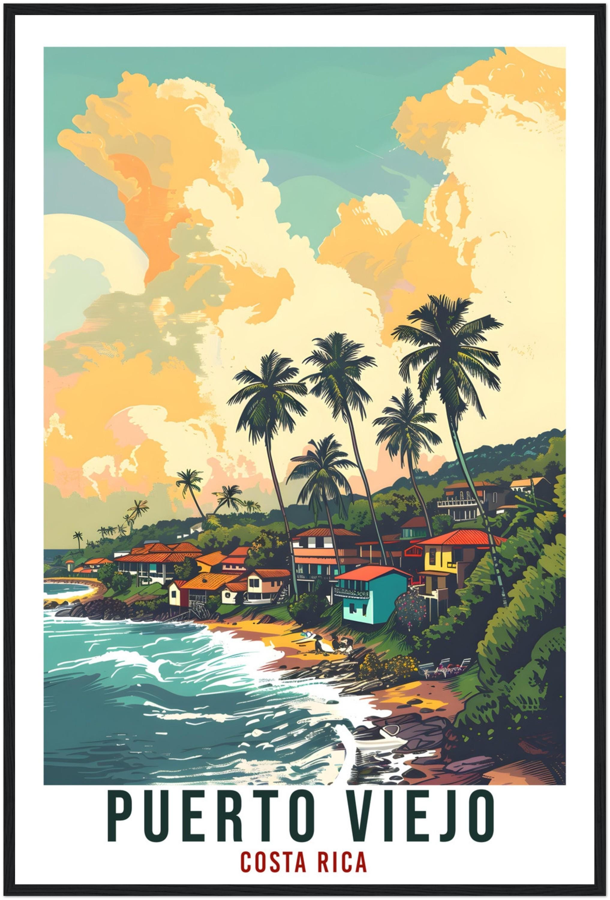 Puerto Viejo Costa Rica Travel Print Wall Art Wall Hanging Home Décor Puerto Viejo Gift Artwork Travel Art Costa Rica City Travel Poster