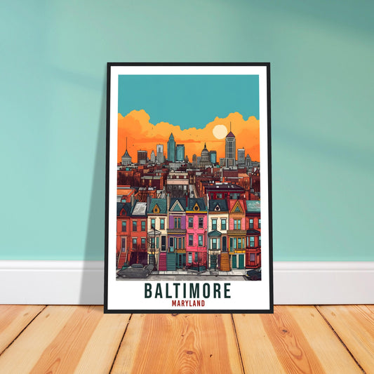 Baltimore Travel Print Maryland Home Decoration USA City Wall Art Gift Wall Hanging Art Lover Maryland Artwork Baltimore Travel Poster