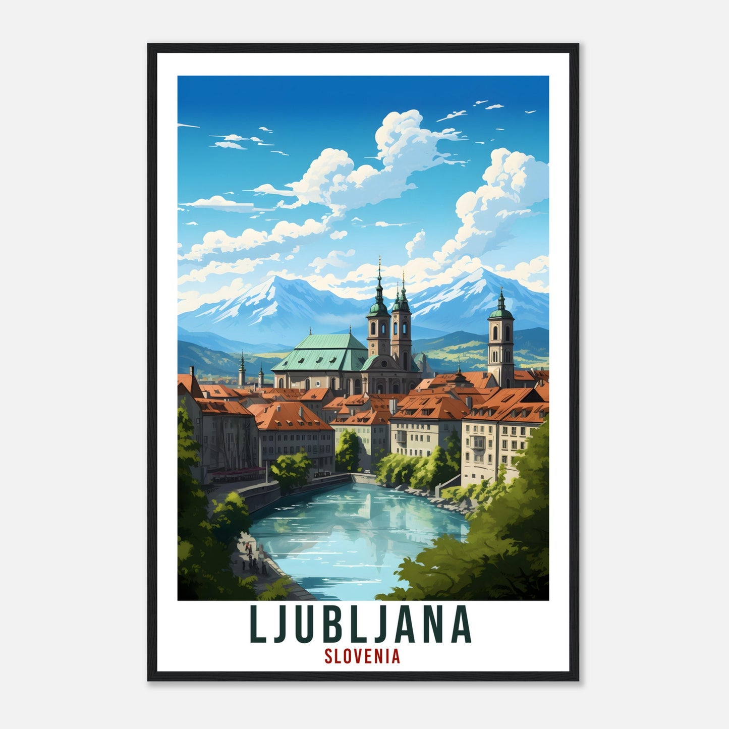 Ljubljana Travel Print Wall Art Slovenia Wall Hanging Home Décor Ljubljana Gift Art Lovers Slovenia Artwork Gift Print Ljubljana Poster