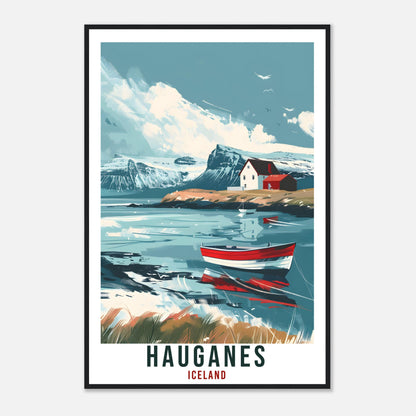 Hauganes Iceland Travel Print Wall Art Wall Hanging Home Décor Hauganes Gift Travel Art Iceland Artwork City Landscape Travel Poster