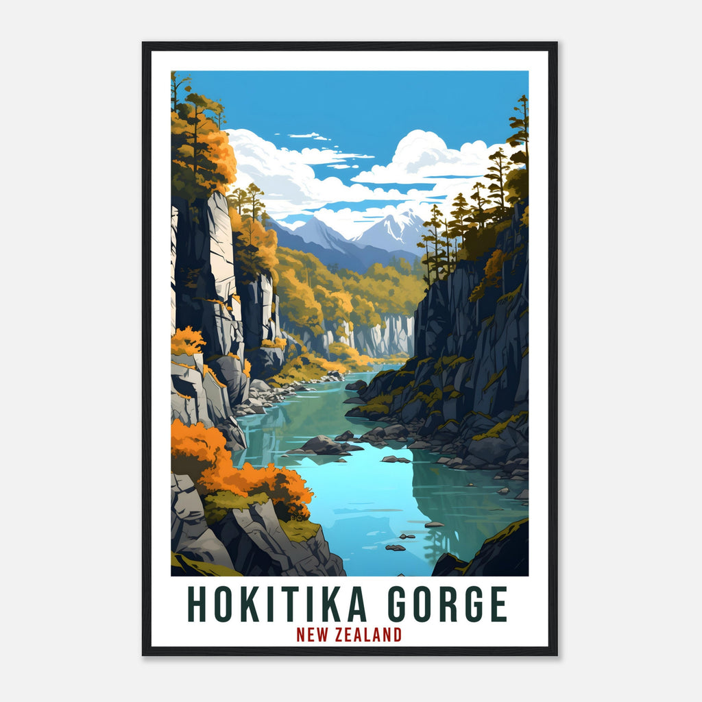 Hokitika Gorge Travel Print Wall Art Hokitika Gorge New Zealand Artwork Art Gifts Hokitika Gorge Travel Poster New Zealand Art Lovers Gift