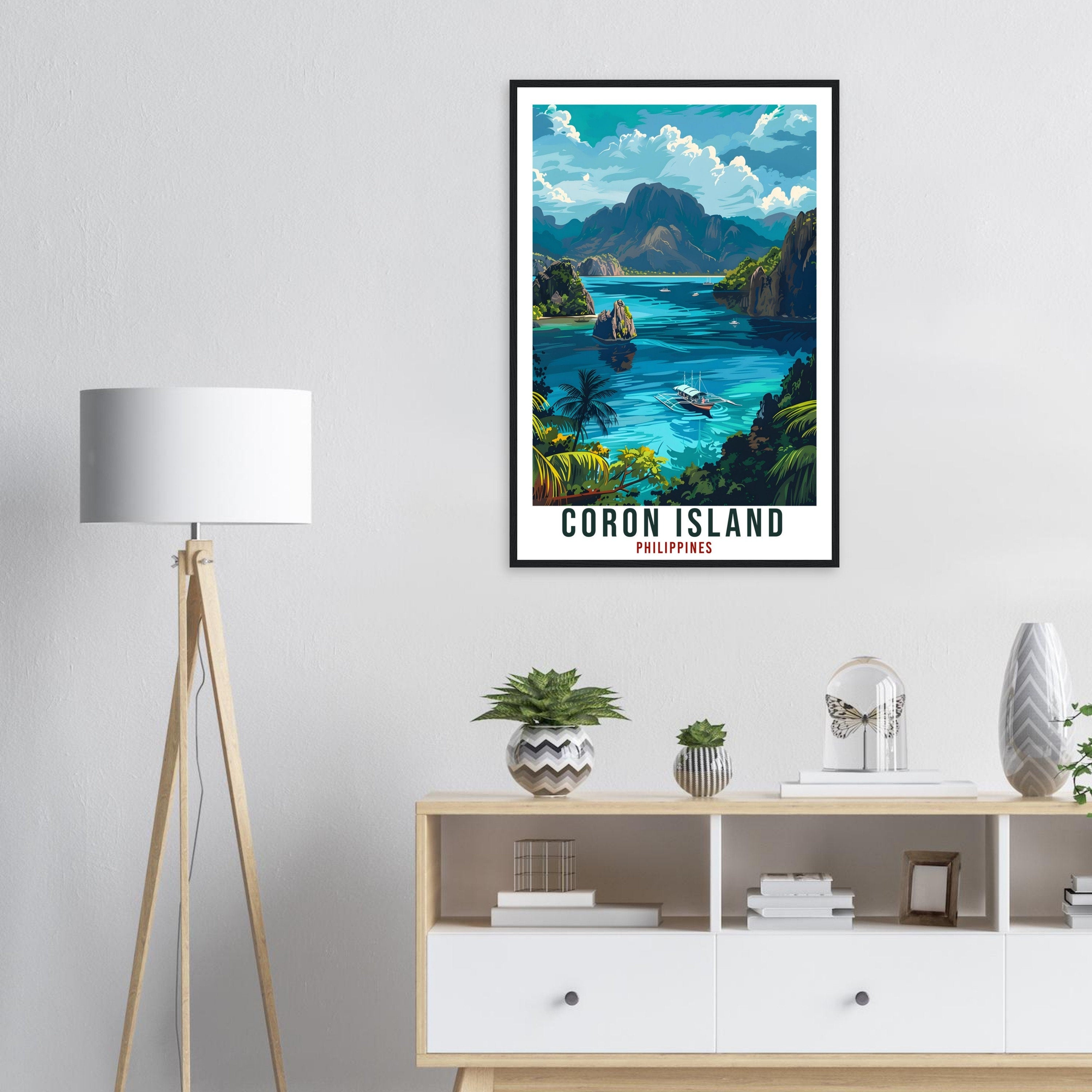Coron Island Philippines Travel Print Wall Art Wall Hanging Home Décor Coron Island Gift Artwork Travel Art Philippines Beach Travel Poster