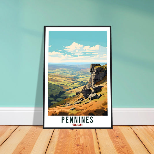 Pennines Travel Print English Wall Art Home Decor Wall Hanging Travel Art Gift Pennines Travel Poster England Landscape Artwork Art Lover