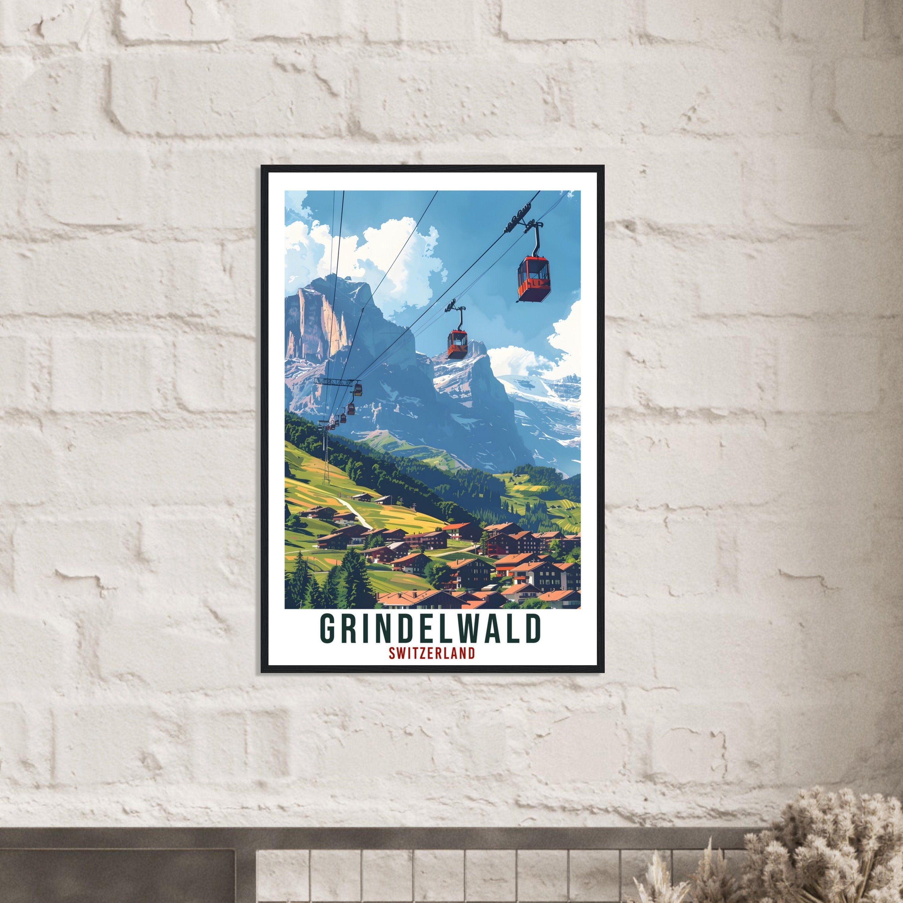 Grindelwald Travel Print Swiss Wall Art Wall Hanging Home Décor Grindelwald Gift Art Lover Gift Switzerland Artwork Gift Swiss Travel Poster