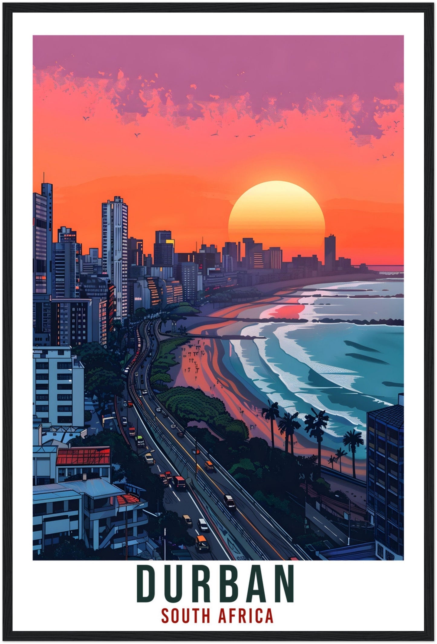 Durban South Africa Travel Print Wall Art Wall Hanging Home Décor Durban Gift Art Lovers Artwork Gift Print South African Landmark Poster