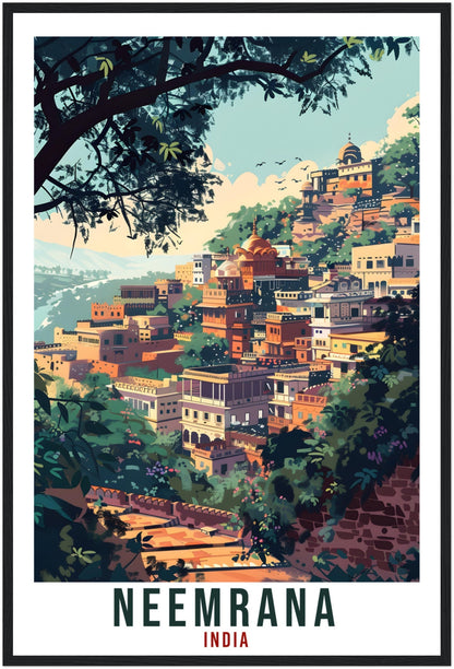 Neemrana Travel Print India Home Decoration Wall Art Gift Wall Hanging Art Lover Indian Artwork India Neemrana Travel Poster Cityscape Print