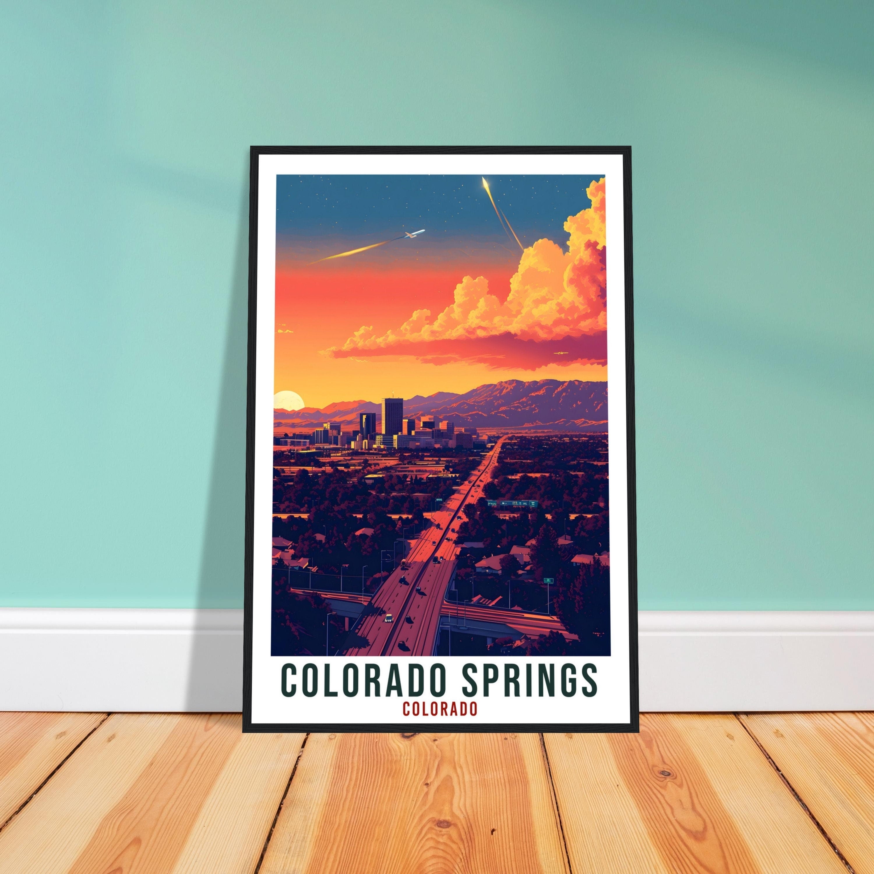 Colorado Springs Travel Print Colorado Home Decor USA Wall Art Gift Wall Hanging Art Lover Colorado Artwork Colorado Springs Travel Poster