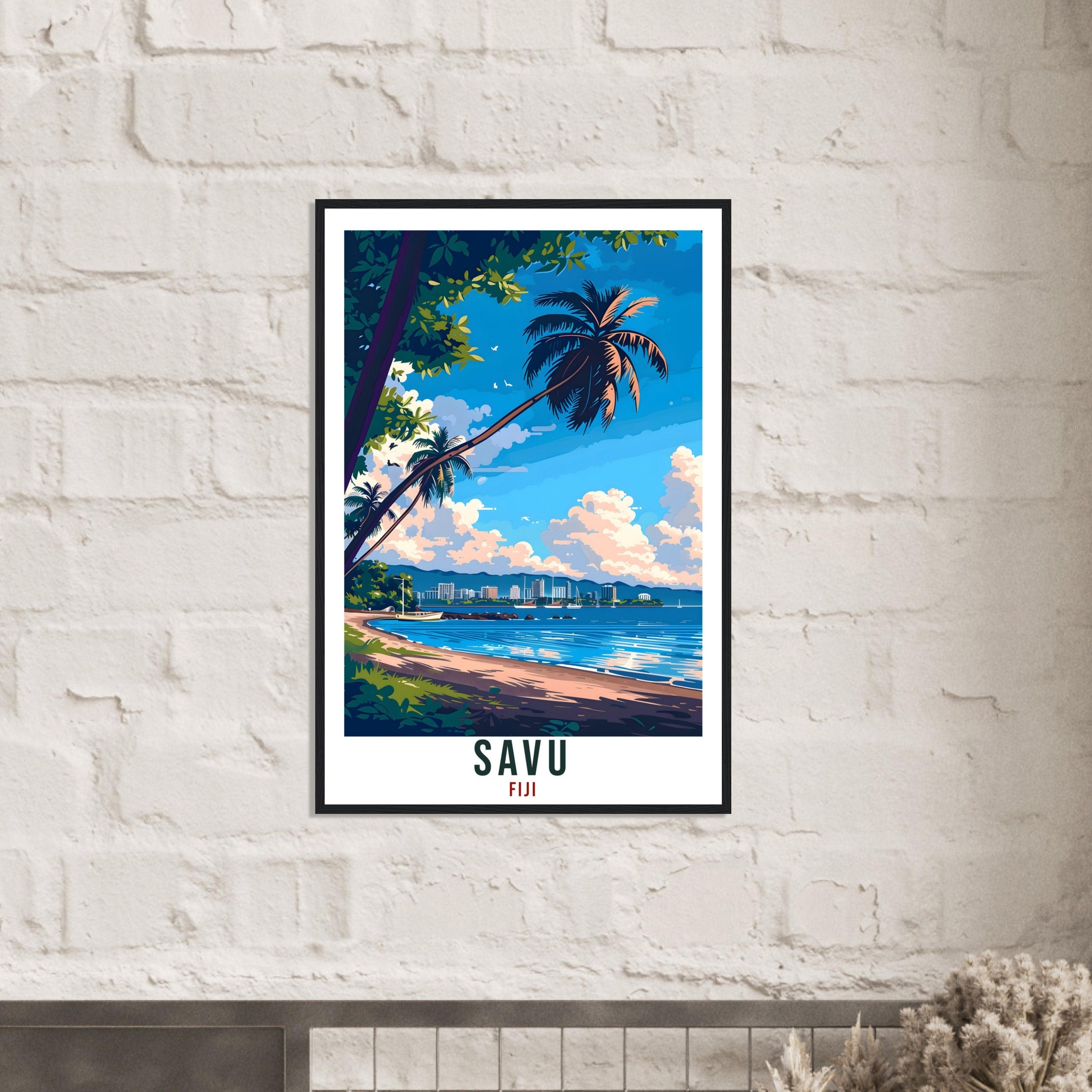 Savu Fiji Travel Print Fiji Wall Art Wall Hanging Home Décor Savu Gift Fiji Islands Landmark Artwork Travel Art Savu Fijian Travel Poster