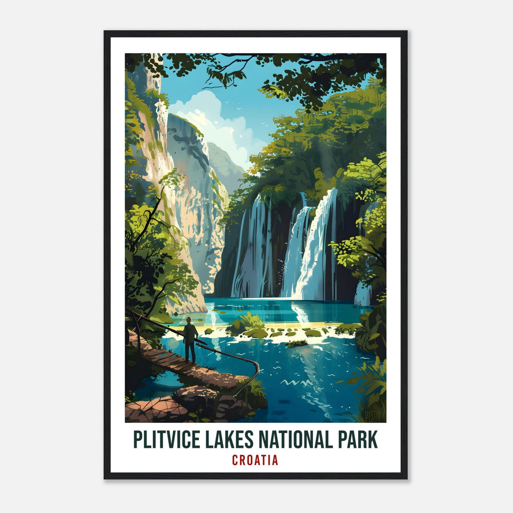 Plitvice Lakes National Park Travel Print Croatia Wall Art Wall Hanging Home Décor Plitvice Lakes Artwork Gift Croatia Holiday Travel Poster
