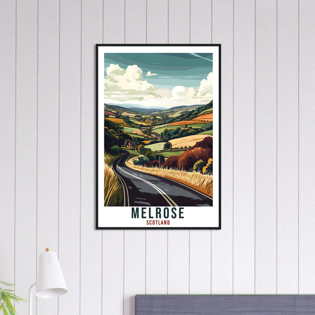 Melrose Travel Print Scotland Home Decor Melrose Wall Art Wall Hanging Art Lover Scotland Artwork Travel Poster Melrose Travel Art Gift