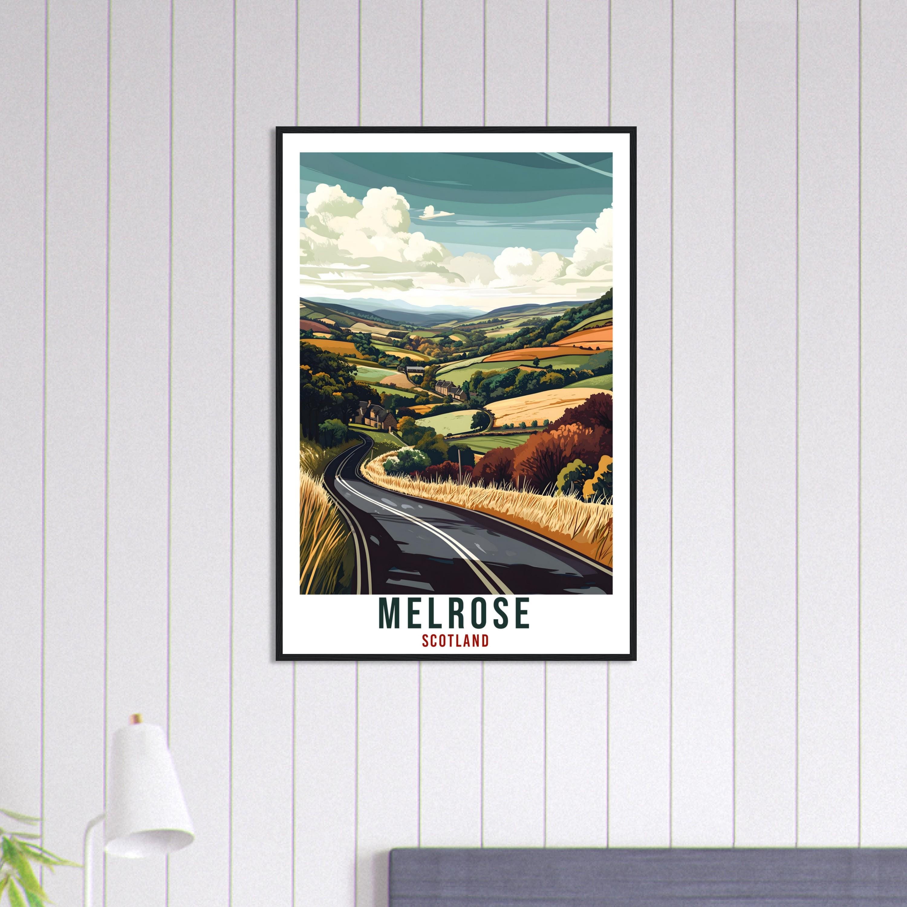 Melrose Travel Print Scotland Home Decor Melrose Wall Art Wall Hanging Art Lover Scotland Artwork Travel Poster Melrose Travel Art Gift