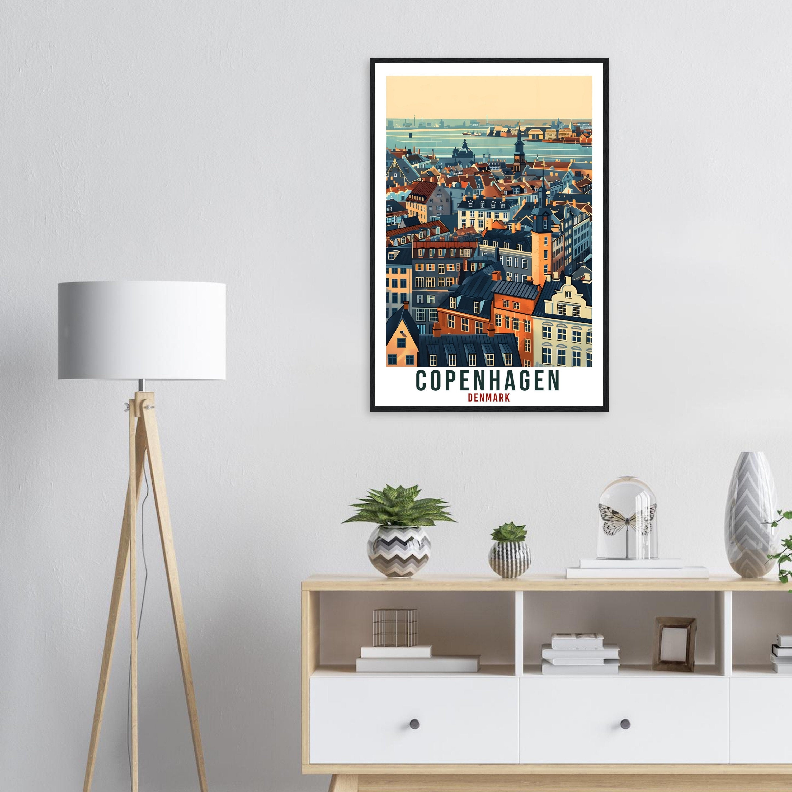 Copenhagen Travel Print Denmark Wall Art Wall Hanging Home Living Décor Copenhagen Gift Art Lovers Denmark Artwork Gift Danish Travel Poster