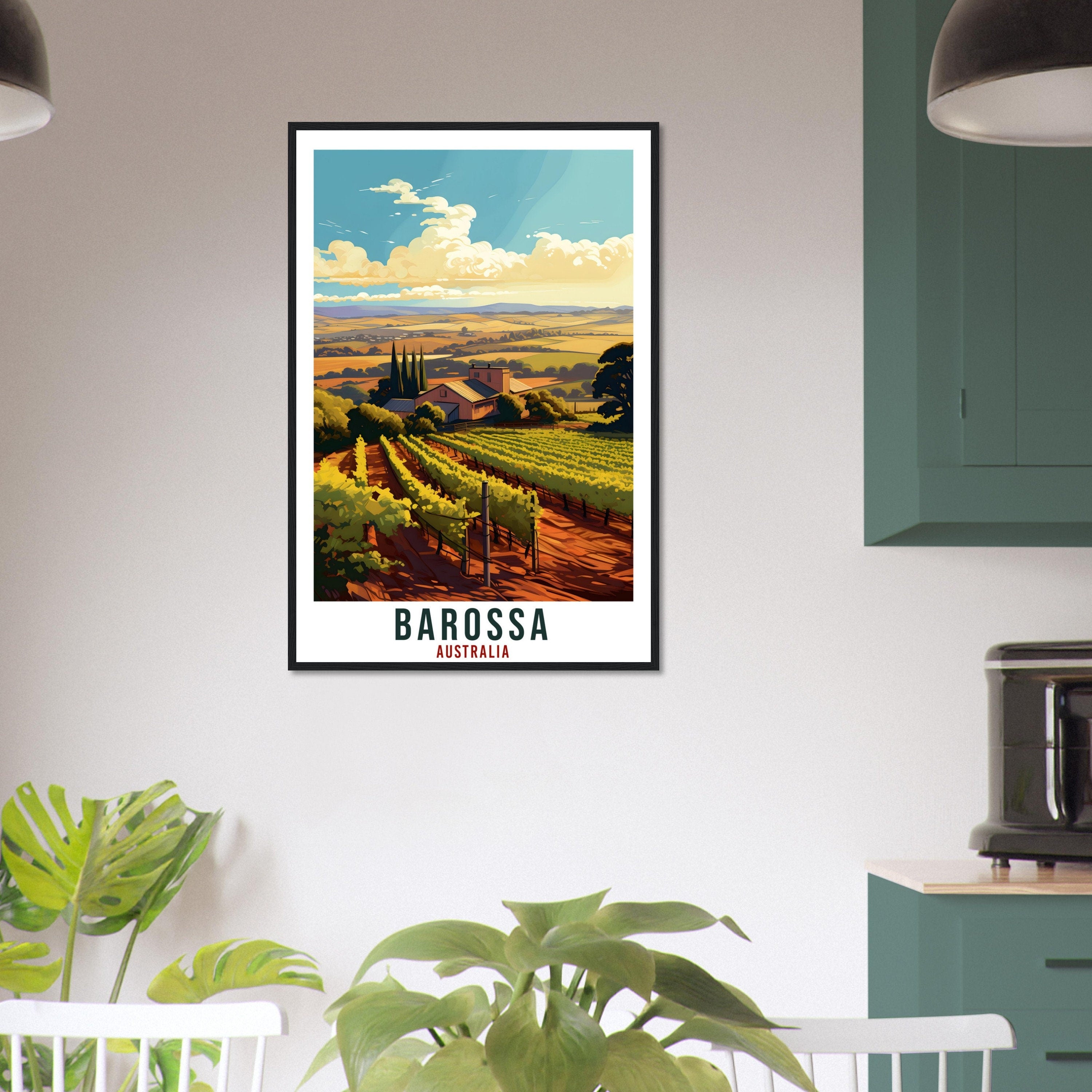 Barossa Travel Poster Wall Art Barossa Australian Wine Region Artwork Wall Hanging Art Gifts Barossa Travel Print Australian Art Lovers Gift